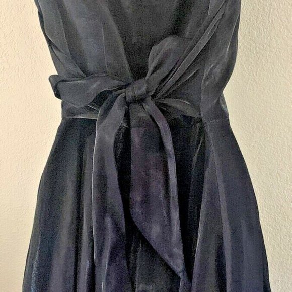 MISS ASHLEE Black Sleeveless Shimmer A Line Dress with tie Size 10 Party Classic - Picture 4 of 13